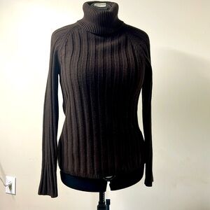 Axcess women sweater brown color, long sleeve knitting, turtleneck